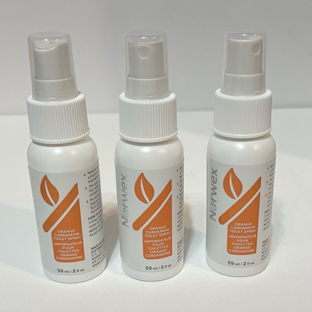 Norwex Toilet Spray Orange Cardamom Set of 3 NWOT